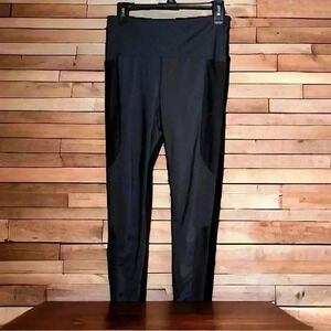 JoyLab Women's Size Medium Black Full-Length Leggings with Mesh Side Pocketa